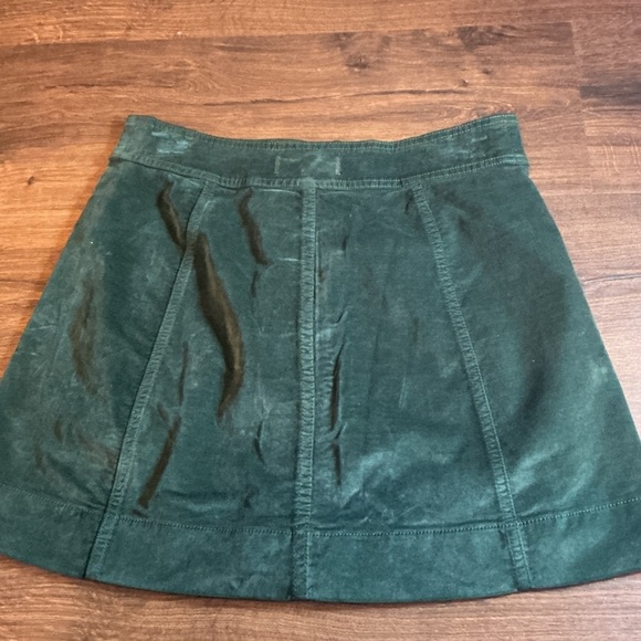 Madewell Skirt Women 2 Y2K Green Button-Front A-Line Corduroy Mini Boho 90s - Picture 12 of 13